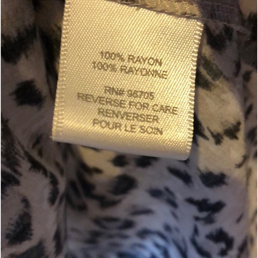 REBECCA TAYLOR Lightweight Cheetah Print Peasant Blouse w/ 3/4 Sleeves Size 2 - Picture 9 of 9